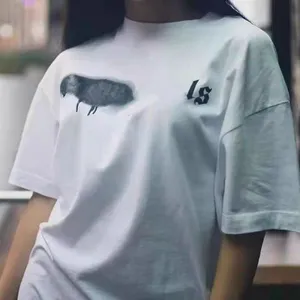 Palm Womens Angels Tasarımcı T Shirt En Kalite Şehir Sınırlı Sprey Boyama Graffiti Mektubu Baskı Erkekleri Kadınlar Kısa Kollu Tesim Tişört