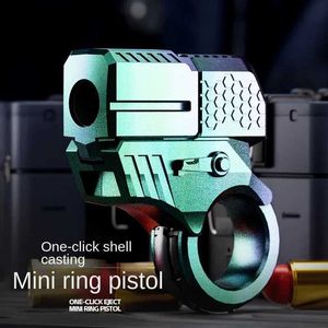 Gun Toys Decompression Shell Ejected Gold Finger Mini Alloy Toy Pistol Blowback Zinc Alloy Soft Bullet Gun Small Toy T240513