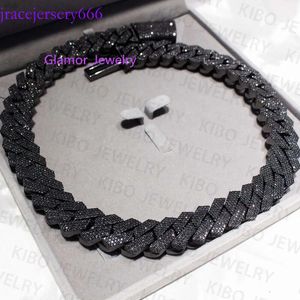 Vvship Hop Halskette Schwarzes Gold VVS Moissanit Diamond Iced Cuban Link Chain