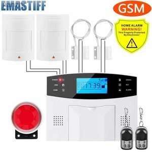 Sistemas de alarme M2B Wirless Wireless GSM Sistema de alarme de segurança de ladrões em casa 433MHz suporta G2B Espanhol Inglês Russo Voice Intercom Language WX