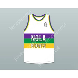 Пользовательский имя любое название Team Hot Boy Ronald 6 Nola Bounce White Basketball Jersey все сшитые размеры S-6xl Top Caffence