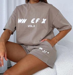Kvinnors träningsdräkter White Foxs Designer Summer Fashion Versatile T Shirt Woman Foxx Set Tracksuit English Letters Tshirt Stylish Sportswear Shirts 490