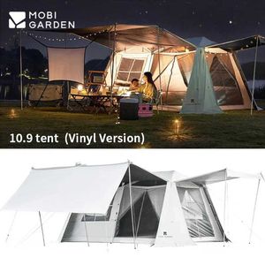 Tents and Shelters MOBI GARDEN Automatic tent Black gel sunscreen 3-5 person ridge for outdoor camping hiking waterproof 24.5 natural hikingQ240511