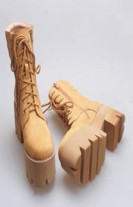 Женщина мода подлинная кожа Jeffrey Platform Booling Boots New England Style Campbell Martin Boots Shoes1269308