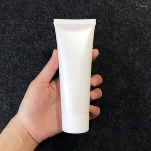 Storage Bottles Wholesale 100ml Cosmetic Soft Tubes Pearl White Bottle Facial Cleanser Hand Cream Containers Hair Conditioner Refillable