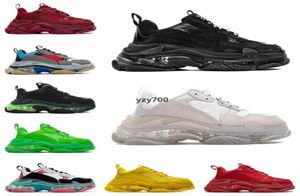 New Crystal Bottom Clear Sole Discual Designer Shoes Triple S Vintage Old Dad 17FW Suite Sneakers Black White Mens Aigaity XLZ1342689