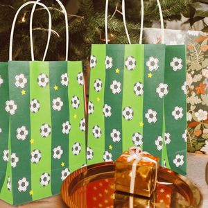 Geschenkverpackung 12 PCs Fußballmotiven tragbare Papierbeutel Party Liebe Süßigkeiten Taschen klein für den Sport