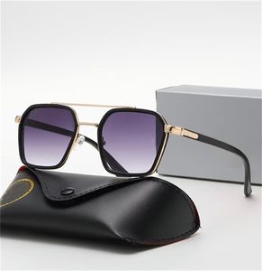 Uomini occhiali da sole classici marchio retrò designer di lussuoso designer di telai in metallo telai da sole con lenti in vetro con scatola con scatola
