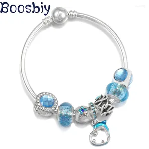 Bracelets de charme Blue Ocean Jumping Dolphins Bead com Pingente Fit Diy Fashion Brand Bracelet for Women Kids Jewelry Gift Desgin
