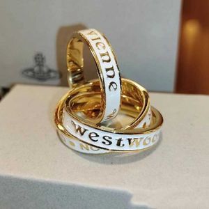 Brand Westwoods Saturn Ring Tre Anelli Enamel Femmina Regola regolabile Internet Red Style Nail