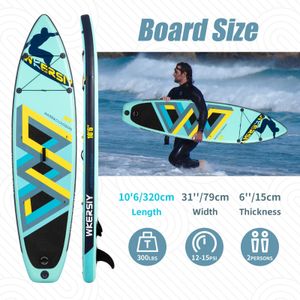 Uppblåsbar stand up paddle board 320 cm 300 kg kapacitet 240509