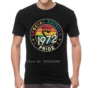 Camisetas masculinas Vintage 1972 Camisa gay Pride LGBT Gift EQUTY T-shirt Men Newty camiseta de aniversário tshirts algodão t tops strtwear