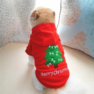 Hundebekleidung Frohe Weihnachten Haustier Welpe Kleidung Baum Schneeflocken Coodie Kostüm Kapuze Sweatshirt warmer Katze Pullover