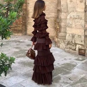 Runway Dresses Dance Elegant Dress Long sleeved Saudi Arabian Womens Wedding Party Layered Floor Sweeping Evening Dress 2024 New