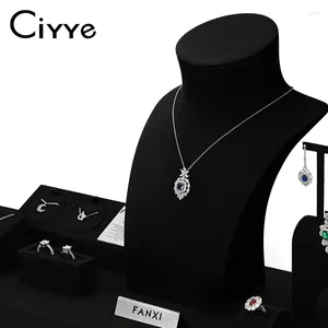 Dekorativa plattor ciyye premium svart smycken display stativ örhänge ringhalsband armband porträtt props fönster show arrangör