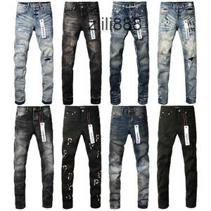 Purple Jeans Mens Designer Emelcodery Quiltting Ruped For Trend Brand Vintage Bant Casual Classic Straight Jean