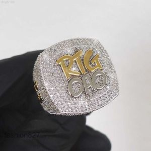 Luxury Hip Hop Jewelry Custom 925 Sterling Silver VVS Diamond Iced Out Basketball Championship Ring for Men