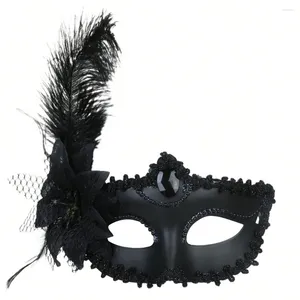 Partyversorgungen Venedig Erwachsener Maskerade Prinzessin Maske weibliche Halbgesicht sexy Seite Blumenstauhfeder Feather