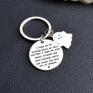 Decorative Figurines Funny Keychain For Friend BFF Gifts Friendship Sisters Birthday Christmas Valentine Letter Ghost