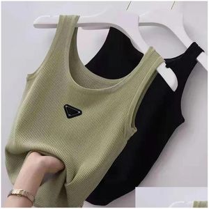 Womens Knits Tees High Quality Top Designer Tanks T Shirts Fashion Temperament Knitted Embroidery Vest Sleeveless Plover Sport Drop De Otanb