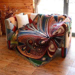 Copri di sedia copre in stile americano pastorale per asciugamano singolo divano cuscinetto in cotone puro coperta commerciale straniero in tessuto nazionale farfalla arazzo