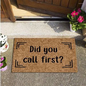 カーペット家の装飾的な入り口屋外屋内屋内滑り台のないフットパッドあなたは最初に印刷された携帯ドアマットをテキストメッセージで送信しましたか