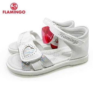 Sandálias flamingo verão kindalen gancho loop arco plano design chip sapatos de princesa casual tamanho 26-31 adequado para meninas 221S-Z6-2763L240510