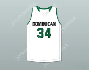 Niestandardowe Nay Men Youth/Kids Kostas Antetokounmpo 34 Dominican High School Knights White Basketball Jersey 1 Top Sched S-6xl