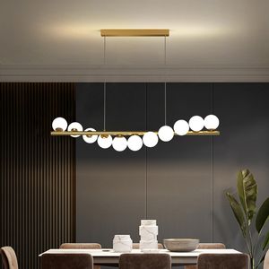 Lustre de teto de bola de vidro moderno para a sala de jantar lustre de sala de jantar lâmpada de cozinha luminária de suspensão interna