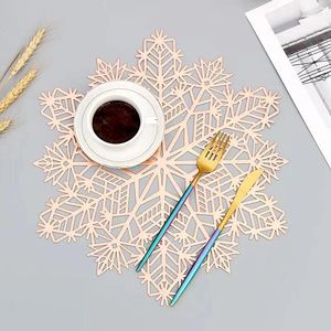 Table Mats 1PC Snowflake Antibacterial Mat Anti-mildew Pvc Material Placemats Non-slip Western Food Insulation Kitchen