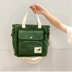Shoulder Bags Women Handbags Tote Cotton Canvas Foldable Recyclable Messenger Bag Female Bucket Girl