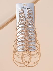 Dangle Küpeler Avrupa abartılı metal büyük daire küpe seti kişiselleştirilmiş moda bileşik eğilimi basit