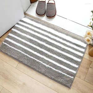 Badmatten Badezimmer Fußmatten japanische und koreanische einfache Streifen Teppich Wohnzimmer Polyester Teppich Maschine Waschbar absorbierende Nicht-Schlupfmatte