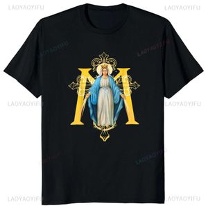 Men's T-Shirts Virgin Mary Print Tshirt Our Lady of Guadalupe Catholic Gift Graphic Vintage T Shirt Summer Men Women Soft Cotton Shirt Tops T T240510