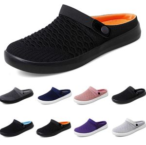 2024 Mesh tofflor kudde slip-on kvinnor promenadskor svart rosa gai plattform tofflor kil kvinnlig sneaker 458sd