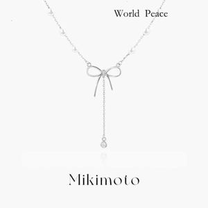 Projektant Naszyjnik Mikimoto Pearl Naszyjnik Women Bow Bow Luksusowy mały i unikalny łańcuch kołnierzyka Tianakoya Modna i spersonalizowana 660
