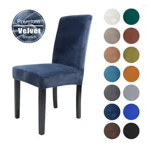 Stuhlabdeckungen 12 Farben Dining Cover Velvet Slipcover Elastic Abnehmbares Antidirty Spandex Küche für ein Party Bankett Hochzeitsrestaurant