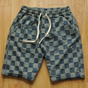 Graphic Plaid Shorts dla mężczyzn Designer Designer Summer 90s bez bawełnianego stylowego cienkiego XL XXL z luzem z lodowymi krótkimi spodniami 240506