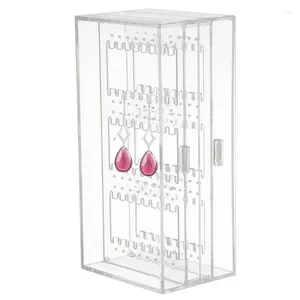 Decorative Plates Acrylic Earrings Display Stand Holder 2 Vertical Drawer Earring Organizer Hanger For Stud