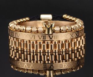 Men Bracelets Imperial Crown King Mens Bracelet Gold para charme de luxo Moda Bangle Birthday Jewelry5809868