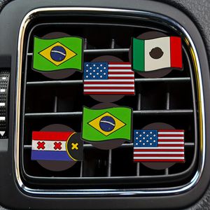 Decorações de interiores Flag de bandeira nacional Cartoon Car Vent de ventilação Decorativa CLIPS DO CLIPS DO CLIPS POR BK SUCHENER PARA OFÍCULO HOME OTFWY