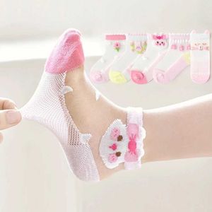 Kids Socks 5 pairs/batch of summer childrens cotton socks boys and girls baby fashion cartoon spring 2023 new for students children adolescents aged 1-12 d240513