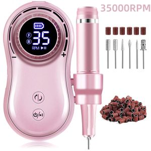 35000RPM Nail Drill Machine LCD Display Rechargeable Master For Manicure Portable Milling Tools 240509