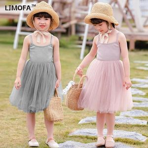 Mädchenkleider Ljmofa Sommer süße Mädchen Prinzessin Kleid Kinder ärmelloses solide Tulle Tutu Kleinkindparty Hochzeit Spitze Spitzen Hosenträger T122