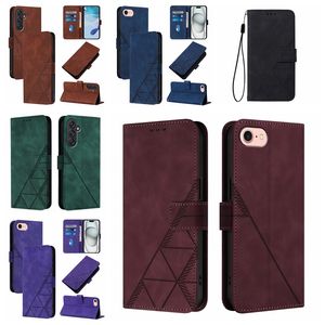 SE4 Skin Feel Leather Cases For Samsung M62 M55 M15 X Cover 7 6 5 M34 M54 M14 M52 M32 M53 M33 Iphone SE 4 Wallet Square Hand Feeling ID Card Slot Holder Flip Business Pouch