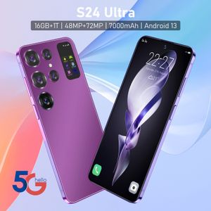 Новый S24 Ultra Smartphone 5G Оригинальный сотовый телефон 7,0HD 7000MAH мобильные телефоны 16 ГБ+1 ТБ с двойным мобильным телефоном Android Face