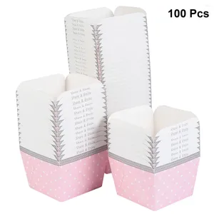 Tazze usa e getta cannucce da 100 pezzi da 100 pezzi di carta carina cupcake tazza di torta quadrata ciotole da dessert resistenti a calore.