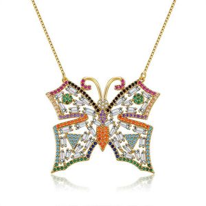 Сверкающее ожерелье бабочки модное популярное ювелирное подвеска