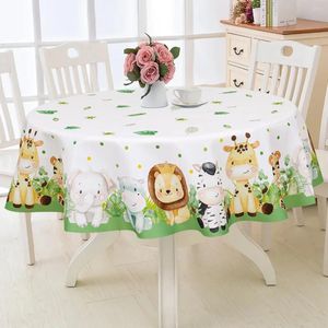 Party Decoration Jungle Animal Polyester Tablecloth Safari Theme Birthday Boys1st Baby Shower Wild One Supplies