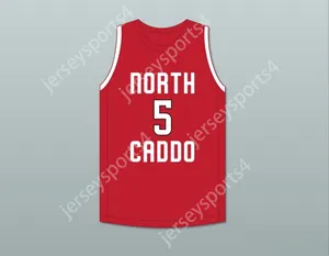 Anpassad Nay Youth/Kids Robert Williams III 5 North Caddo High School Titans Red Basketball Jersey 2 Top Stitched S-6XL